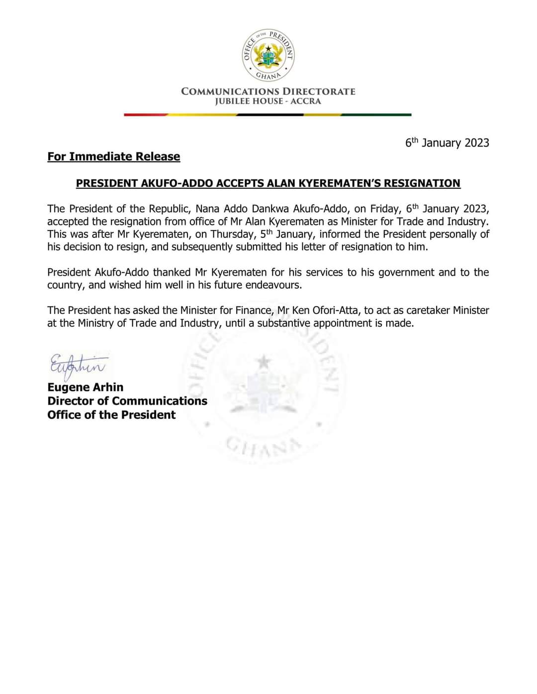 This is why Alan resigned from NPP to contest presidency as an